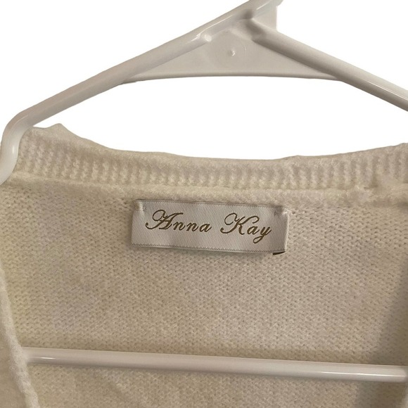 Anna Kay White Button Down Sweater W/Black Stripes & Gold Buttons - Picture 5 of 6